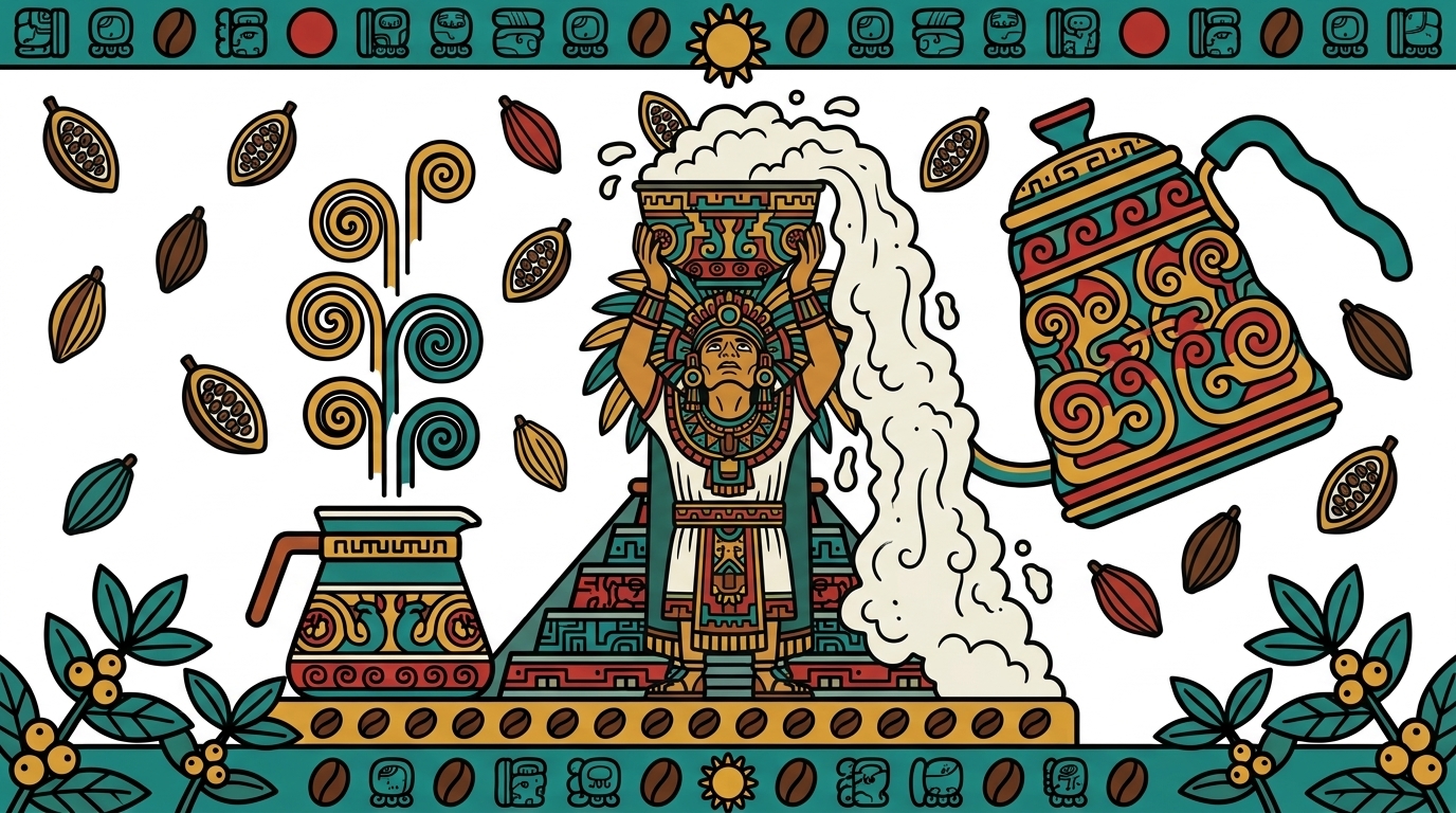 Cacao pods and ancient Mayan cacao ceremony vessels